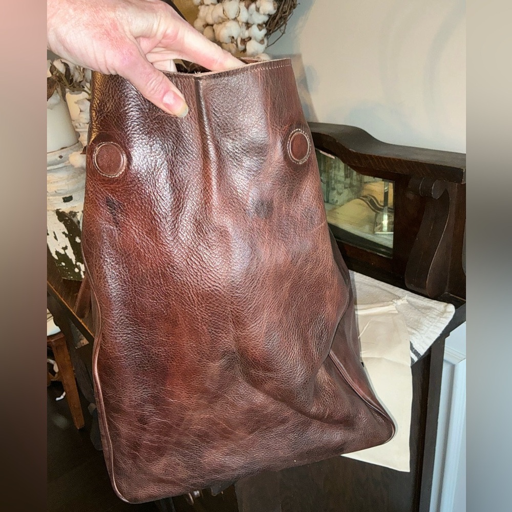 NWT Bed Stu Rebekah Shoulder Travel Weekend Bag XL Tote Teak Dip Dyed MSRP $520 - Picture 6 of 15
